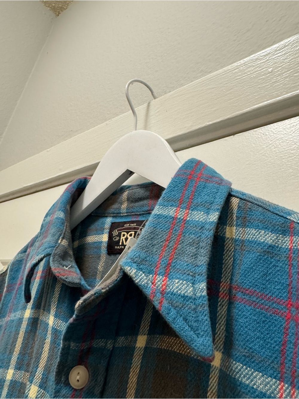 Vintage Ralph Lauren Double RL RRL Blue Flannel Shirt - Picture 8 of 12